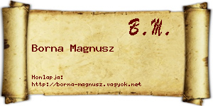 Borna Magnusz névjegykártya